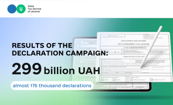 Almost 299 billion UAH of income was declared by citizens according to the declaration campaign results