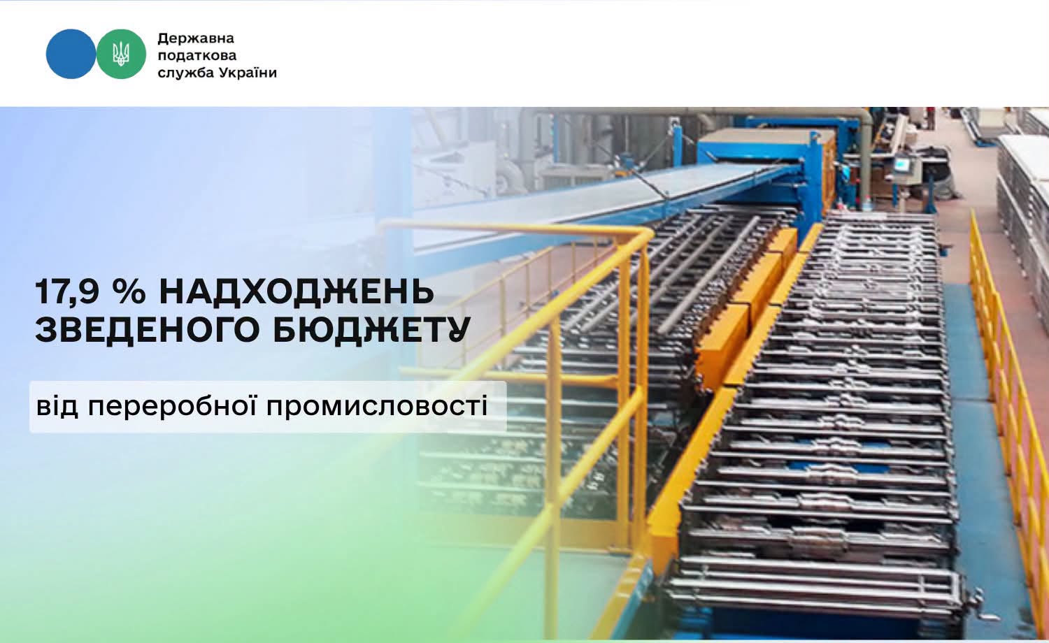 Переробна промисловість – лідер зі сплати податків: за 5 місяців забезпечено 17,9 % усіх надходжень до зведеного бюджету