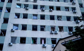 As a result of enemy attack, one of the buildings of the Tax Service in Kyiv was damaged