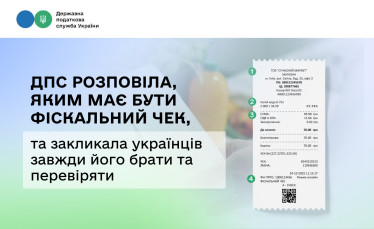 ДПС розповіла, яким має бути фіскальний чек, та закликала українців завжди його брати та перевіряти